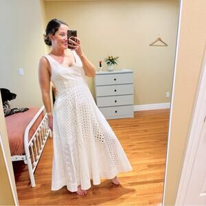 Zimmermann White Eyelet Lace Sexy Maxi Dress 1 Small